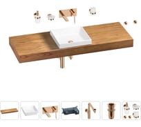 Комплект мебели для ванной комнаты Wellsee Genuine Tree с раковиной 201015569