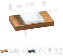 Комплект мебели для ванной комнаты Wellsee Genuine Tree с раковиной 201015210