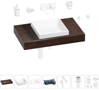 Комплект мебели для ванной комнаты Wellsee Genuine Tree с раковиной 201015230