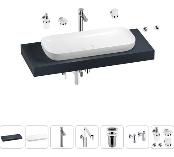 Комплект мебели для ванной комнаты с раковиной Wellsee Genuine Tree 201014511 1