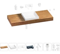 Комплект мебели для ванной комнаты Wellsee Genuine Tree с раковиной 201015450