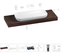 Комплект мебели для ванной комнаты с раковиной Wellsee Genuine Tree 201014690