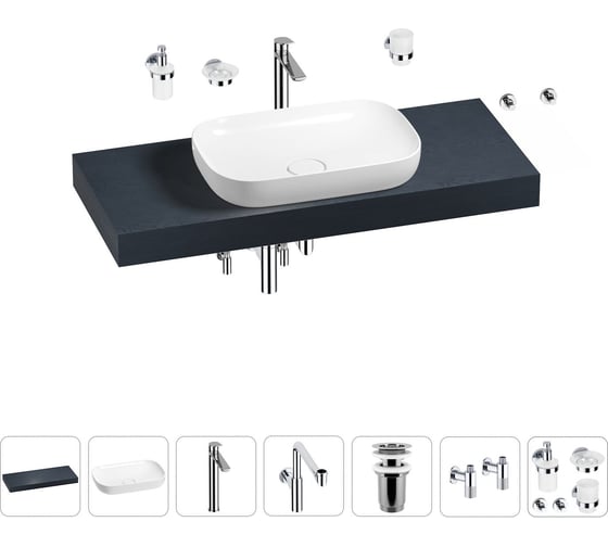 Комплект мебели для ванной комнаты с раковиной Wellsee Genuine Tree 201014271 1