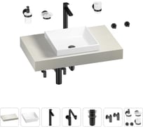 Комплект мебели для ванной комнаты Wellsee Genuine Tree с раковиной 201015152