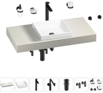 Комплект мебели для ванной комнаты Wellsee Genuine Tree с раковиной 201015272