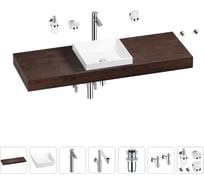 Комплект мебели для ванной комнаты Wellsee Genuine Tree с раковиной 201015571