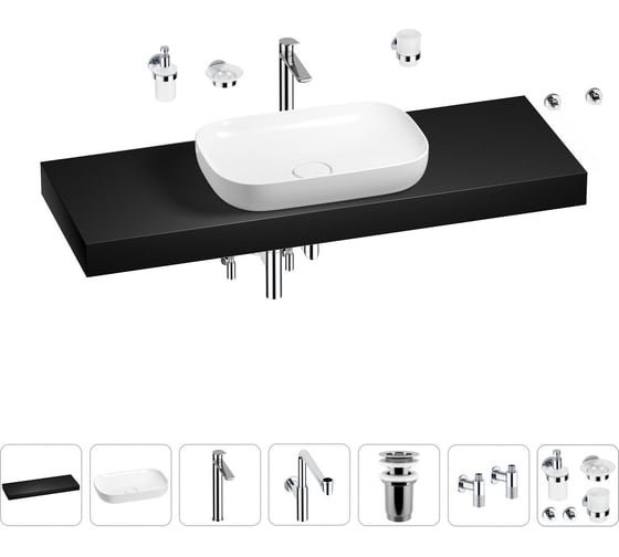 Комплект мебели для ванной комнаты Wellsee Genuine Tree с раковиной 201014471 1