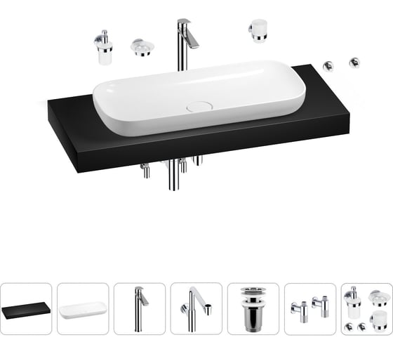 Комплект мебели для ванной комнаты Wellsee Genuine Tree с раковиной 201014591 1