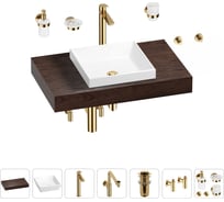 Комплект мебели для ванной комнаты Wellsee Genuine Tree с раковиной 201015213