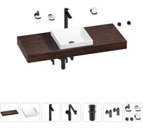 Комплект мебели для ванной комнаты Wellsee Genuine Tree с раковиной 201015452