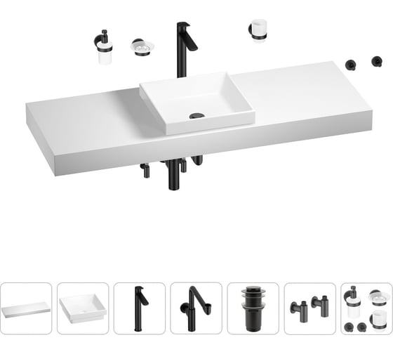 Комплект мебели для ванной комнаты Wellsee Genuine Tree с раковиной 201015592 1