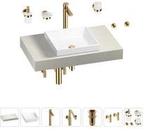 Комплект мебели для ванной комнаты Wellsee Genuine Tree с раковиной 201015153