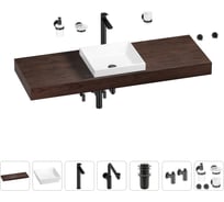Комплект мебели для ванной комнаты Wellsee Genuine Tree с раковиной 201015572