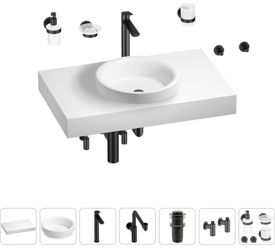 Комплект мебели для ванной комнаты Wellsee Genuine Tree с раковиной 201015712 1