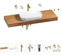 Комплект мебели для ванной комнаты с раковиной Wellsee Genuine Tree 201014413