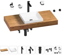 Комплект мебели для ванной комнаты Wellsee Genuine Tree с раковиной 201015312