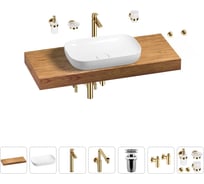Комплект мебели для ванной комнаты Wellsee Genuine Tree с раковиной 201014293