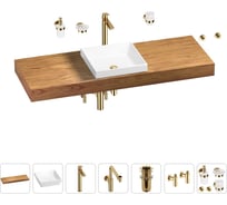 Комплект мебели для ванной комнаты Wellsee Genuine Tree с раковиной 201015553