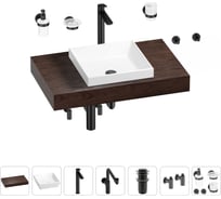 Комплект мебели для ванной комнаты Wellsee Genuine Tree с раковиной 201015212