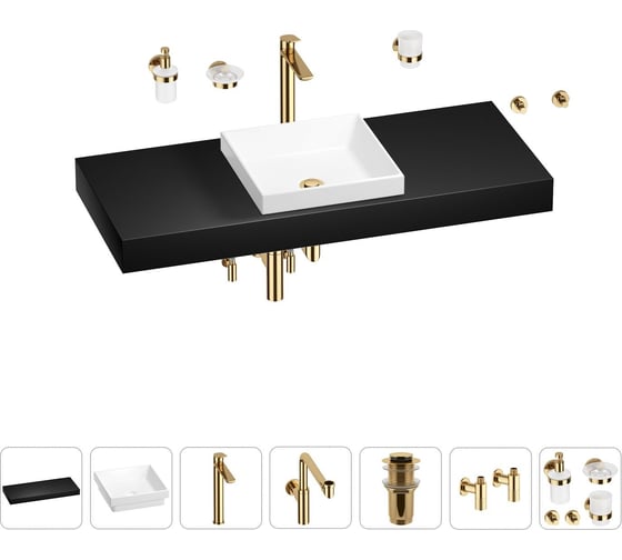 Комплект мебели для ванной комнаты Wellsee Genuine Tree с раковиной 201015493 1