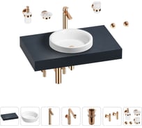 Комплект мебели для ванной комнаты Wellsee Genuine Tree с раковиной 201015654