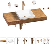 Комплект мебели для ванной комнаты Wellsee Genuine Tree с раковиной 201015314