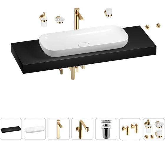 Комплект мебели для ванной комнаты Wellsee Genuine Tree с раковиной 201014713 1