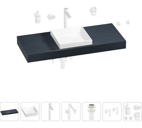 Комплект мебели для ванной комнаты Wellsee Genuine Tree с раковиной 201015415 1