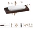Комплект мебели для ванной комнаты с раковиной Wellsee Genuine Tree 201014554 1