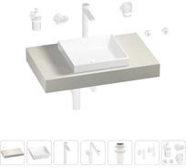 Комплект мебели для ванной комнаты Wellsee Genuine Tree с раковиной 201015155