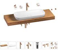 Комплект мебели для ванной комнаты с раковиной Wellsee Genuine Tree 201014654