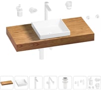 Комплект мебели для ванной комнаты Wellsee Genuine Tree с раковиной 201015315