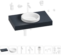 Комплект мебели для ванной комнаты Wellsee Genuine Tree с раковиной 201015655