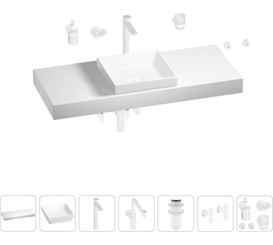 Комплект мебели для ванной комнаты Wellsee Genuine Tree с раковиной 201015475 1