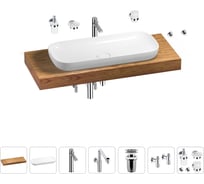 Комплект мебели для ванной комнаты Wellsee Genuine Tree с раковиной 201014536