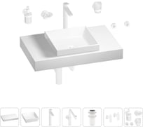 Комплект мебели для ванной комнаты Wellsee Genuine Tree с раковиной 201015235