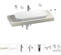 Комплект мебели для ванной комнаты с раковиной Wellsee Genuine Tree 201014496