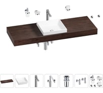 Комплект мебели для ванной комнаты Wellsee Genuine Tree с раковиной 201015576