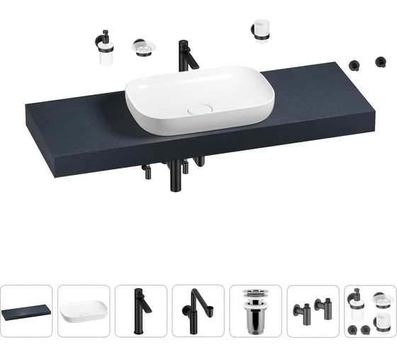 Комплект мебели для ванной комнаты Wellsee Genuine Tree с раковиной 201014397