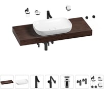 Комплект мебели для ванной комнаты с раковиной Wellsee Genuine Tree 201014317