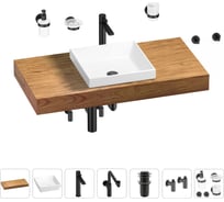 Комплект мебели для ванной комнаты Wellsee Genuine Tree с раковиной 201015317