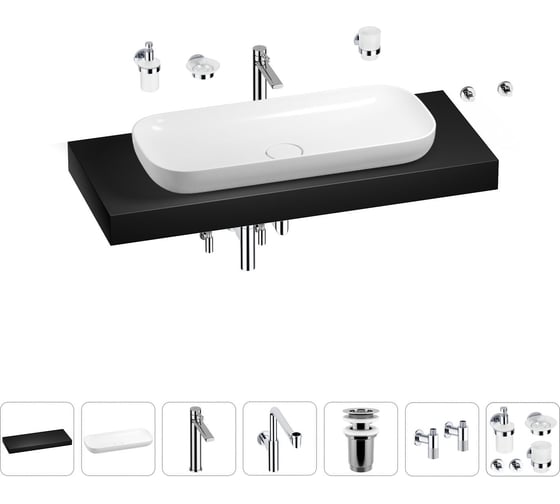 Комплект мебели для ванной комнаты Wellsee Genuine Tree с раковиной 201014596 1