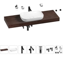 Комплект мебели для ванной комнаты с раковиной Wellsee Genuine Tree 201014437