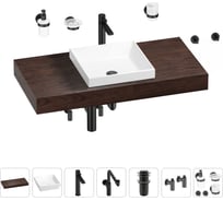 Комплект мебели для ванной комнаты Wellsee Genuine Tree с раковиной 201015337