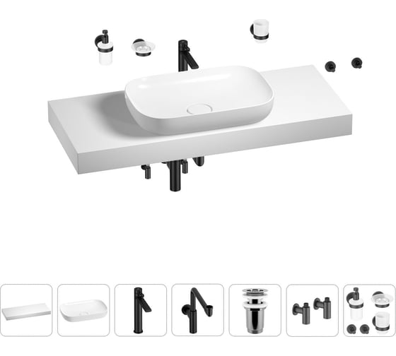 Комплект мебели для ванной комнаты Wellsee Genuine Tree с раковиной 201014337 1