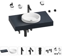 Комплект мебели для ванной комнаты Wellsee Genuine Tree с раковиной 201015657