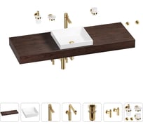 Комплект мебели для ванной комнаты Wellsee Genuine Tree с раковиной 201015578