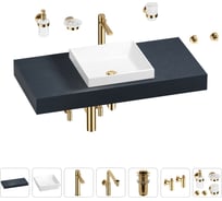 Комплект мебели для ванной комнаты Wellsee Genuine Tree с раковиной 201015298