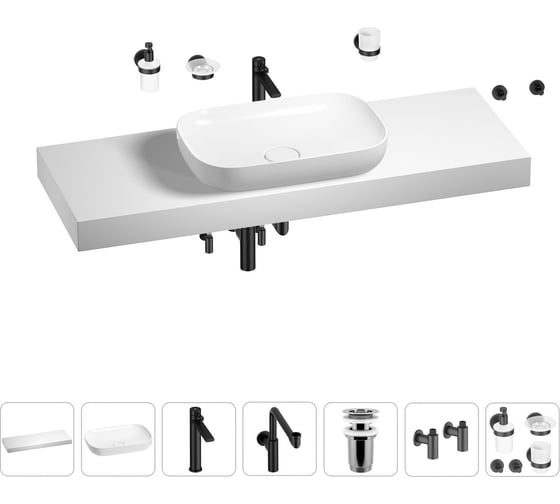 Комплект мебели для ванной комнаты Wellsee Genuine Tree с раковиной 201014457