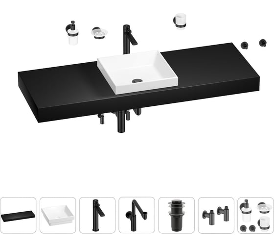 Комплект мебели для ванной комнаты Wellsee Genuine Tree с раковиной 201015617 1